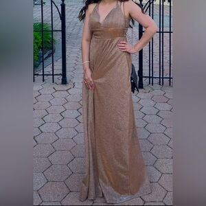 Elegant Gold Evening Gown